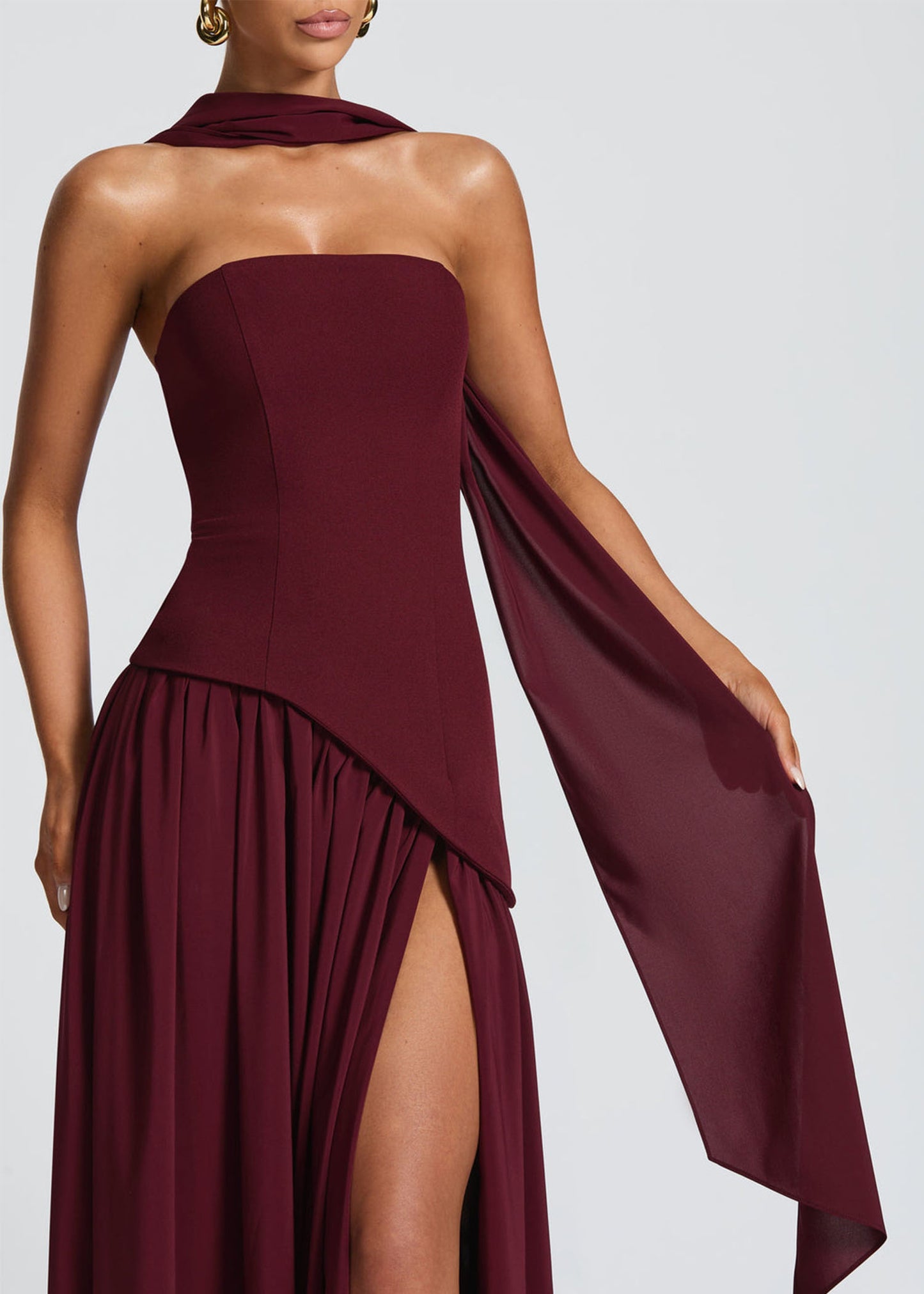 Soléa – Contrast Ribbon Burgundy
