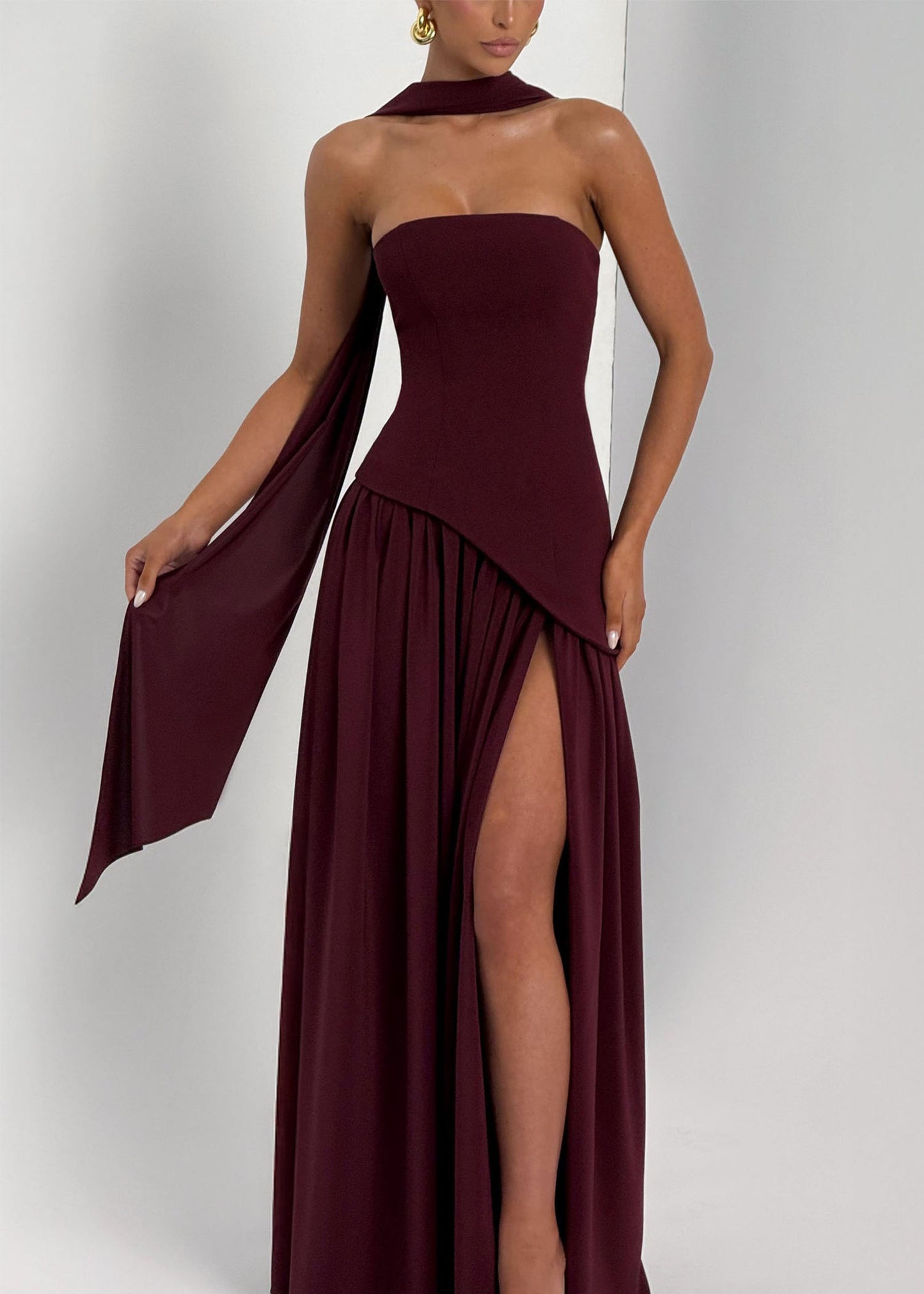 Soléa – Contrast Ribbon Burgundy
