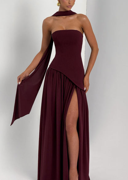Soléa – Contrast Ribbon Burgundy