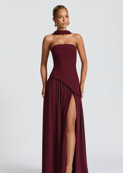 Soléa – Contrast Ribbon Burgundy