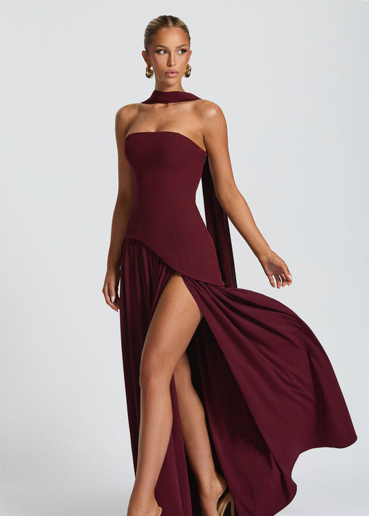 Soléa – Contrast Ribbon Burgundy