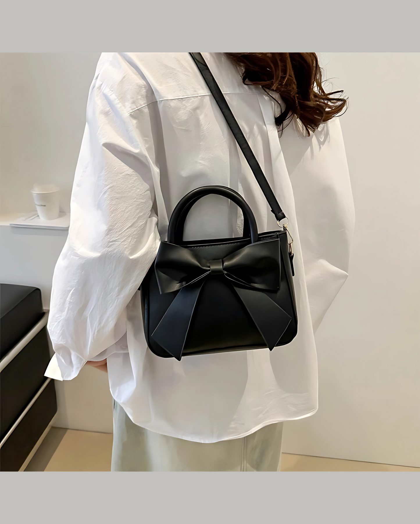 Bow Shoulder Bag Blanc