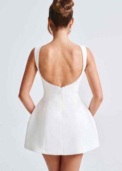 Lana Pearl Bow Backless Mini Dress